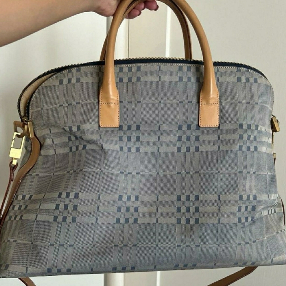 Stylish Gray and Tan Women's Handbag